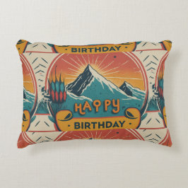 Grattis på födelsedagen Cake Brushed Prydnadskudde