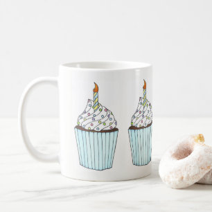 Grattis på födelsedagen Cake Cuptårta Candle Sprin Kaffemugg