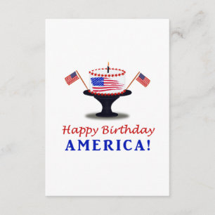 Grattis på födelsedagen Cake for America Tilläggskort