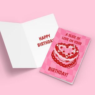 Grattis på födelsedagen Cake Greeting Card Heart C Kort