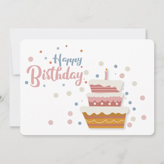 Grattis på födelsedagen Cake Helgdag Card Julkort (Framsida)