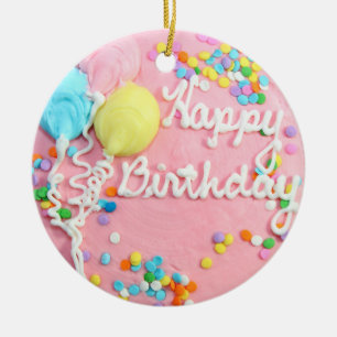 Grattis på födelsedagen Cake Julgransprydnad Keramik