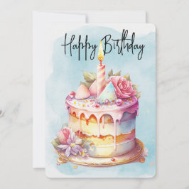 Grattis på födelsedagen Cake Julkort