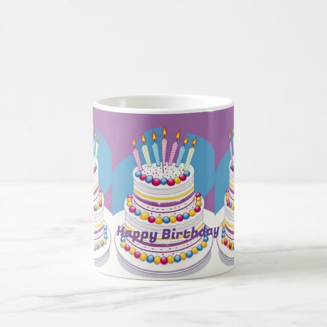 Grattis på födelsedagen Cake Kaffemugg (Center)