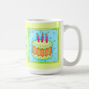 Grattis på födelsedagen Cake Lime Green Mugg