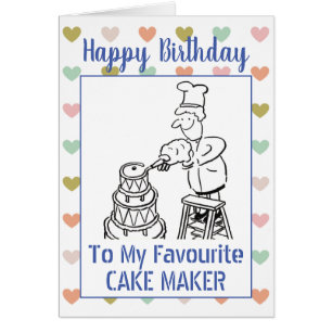 Grattis på födelsedagen Cake Maker Hälsningskort