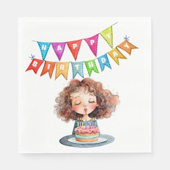 Grattis på födelsedagen Cake Pappersservett (Framsidan)
