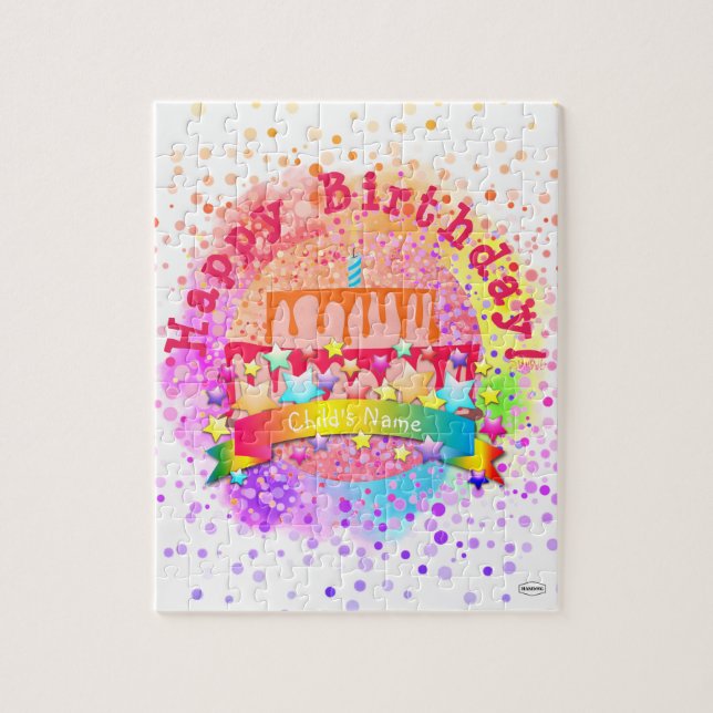 Grattis på födelsedagen Cake Puzzle - HAMbWG Pussel (Vertikal)