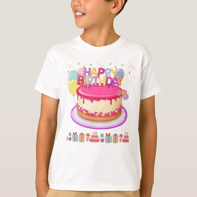 Grattis på födelsedagen Cake T Shirt (Framsida)