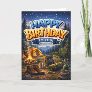 Grattis på födelsedagen - camping kort