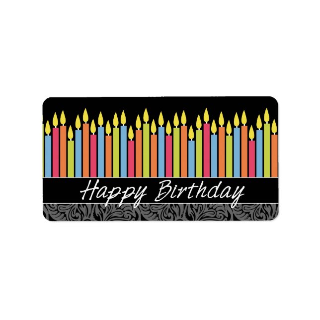 Grattis på födelsedagen Candles Adressetikett (Framsidan)