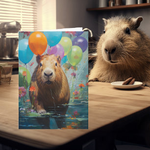 Grattis på födelsedagen Capybara Kort