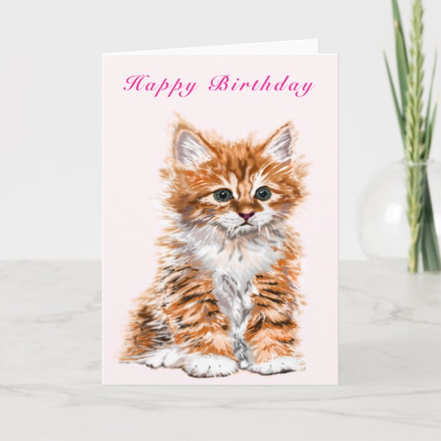 Grattis på födelsedagen Card Baby Kitten - din tex Kort (Framsida)