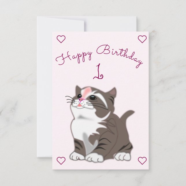 Grattis på födelsedagen Card Baby Kitten - dina år Kort (Framsida)