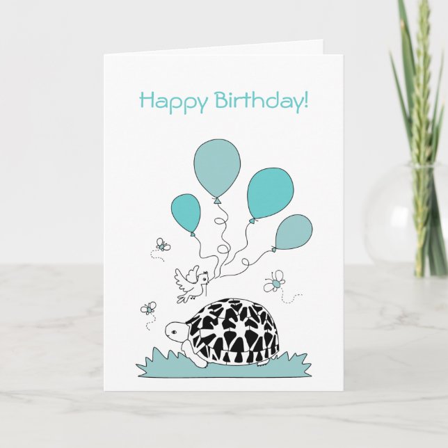 Grattis på födelsedagen Card (blåballonger med stj Kort (Framsida)