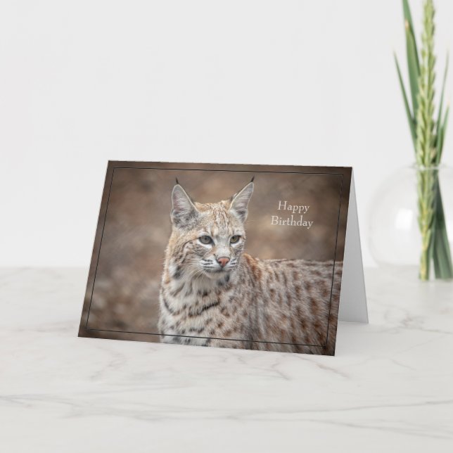 Grattis på födelsedagen Card Bobcat Kort (Framsida)