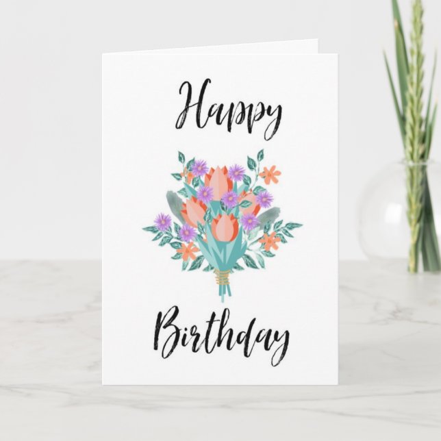 Grattis på födelsedagen Card Bouquet Kort (Framsida)