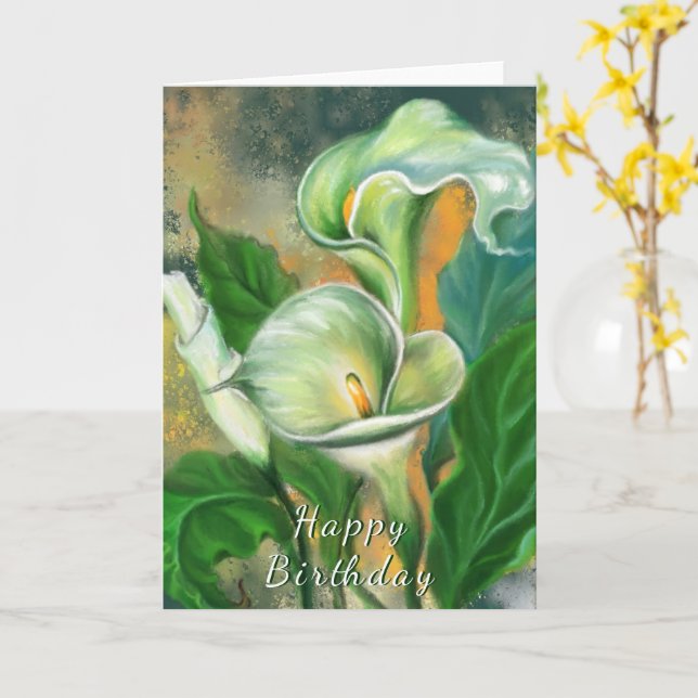Grattis på födelsedagen Card Calla Lily Flower Kort (Gul blomma)