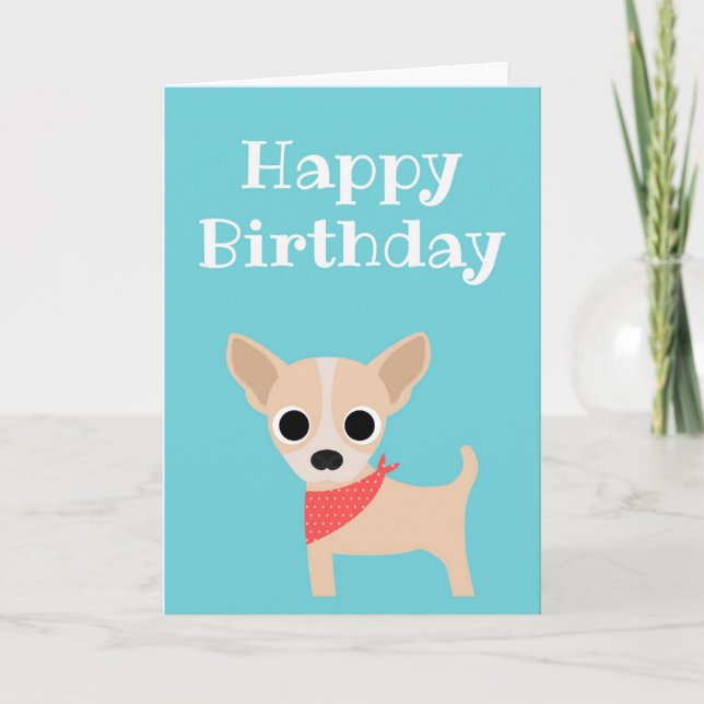 Grattis på födelsedagen Card Chihuahua Hund Blank  Kort (Framsida)