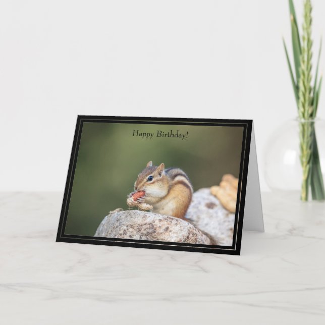 Grattis på födelsedagen Card Chipmunk Kort (Framsida)