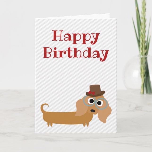Grattis på födelsedagen Card Dachshund Hund blank  Kort (Framsida)