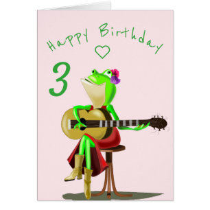 Grattis på födelsedagen Card Frog med Guitar Hälsningskort