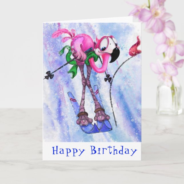 Grattis på födelsedagen Card Funny Rosa Flamingo S Kort (Orkide)