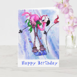Grattis på födelsedagen Card Funny Rosa Flamingo S Kort
