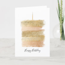 Grattis på födelsedagen Card, Guld Sparkly Birthda
