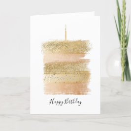 Grattis på födelsedagen Card, Guld Sparkly Birthda Tack Kort