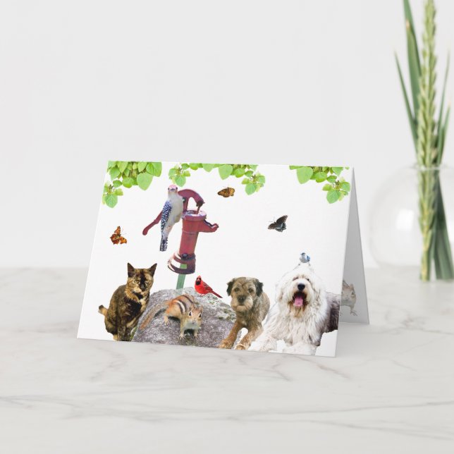Grattis på födelsedagen Card: hela gänget. Helgkort (Framsida)