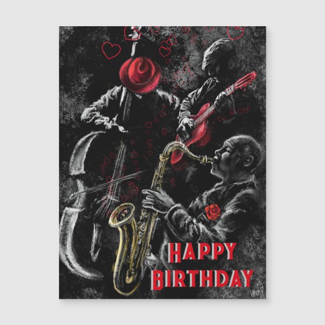 Grattis på födelsedagen Card Jazz Music Band (Framsida)