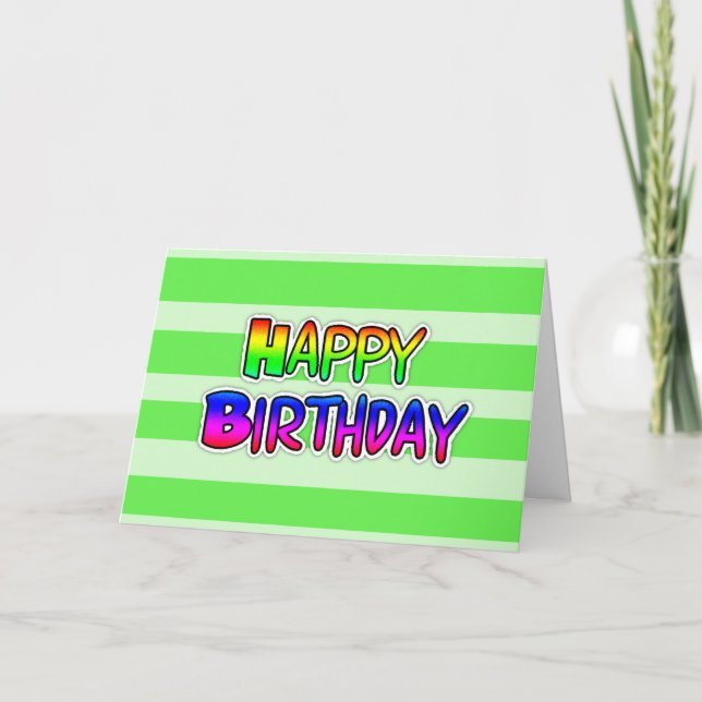 Grattis på födelsedagen Card, könsneutral grönt Cu Kort (Framsida)