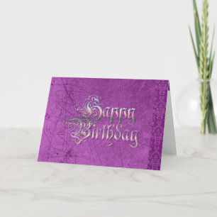 grattis på födelsedagen Card Lila Graffiti Text Kort