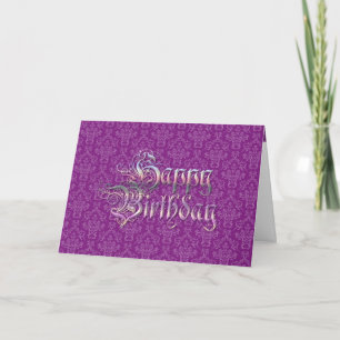 grattis på födelsedagen Card Lila Graffiti Text Kort