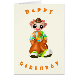 Grattis på födelsedagen Card Little Clown Hälsningskort