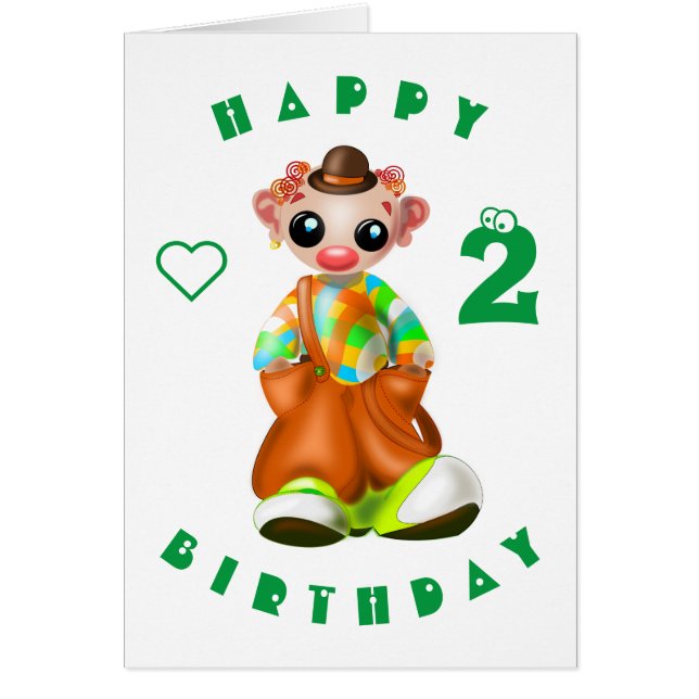 Grattis på födelsedagen Card Little Clown - Person Hälsningskort (Framsidan)