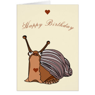 Grattis på födelsedagen Card Lycklig Little Snigel Hälsningskort