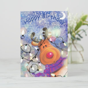 Grattis på födelsedagen Card Lycklig Reindeer - ju Kort