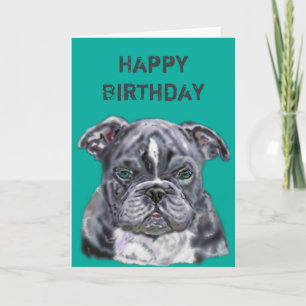 Grattis på födelsedagen Card Pit-tjur - Pets Kärle Kort