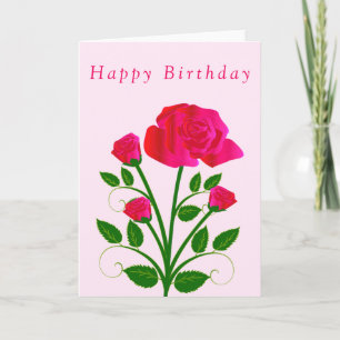 Grattis på födelsedagen Card Röd ros Kort