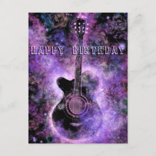 Grattis på födelsedagen Card Romantic Guitar Music Vykort