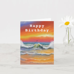 Grattis på födelsedagen Card Sea Sunset Paeing Kort