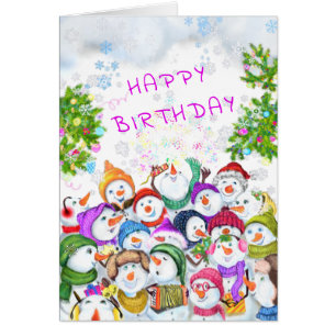 Grattis på födelsedagen Card Snowmans Födelsedagsf Hälsningskort