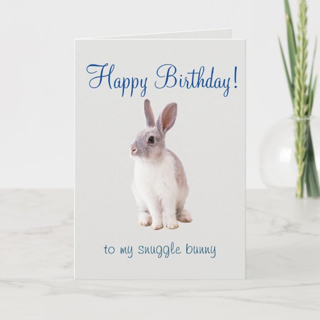 Grattis på födelsedagen Card Snuggle Bunny Helgkort (Framsida)