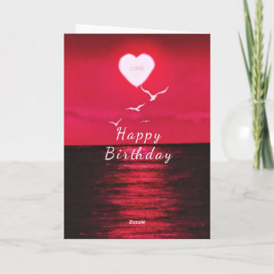 Grattis på födelsedagen Card Sunset - Romantic Kort