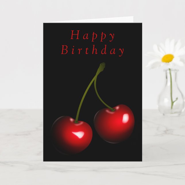 Grattis på födelsedagen Card Sweet Cherry Your Tex Kort (Liten växt)