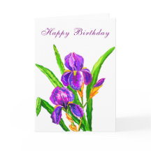 Grattis på födelsedagen Card vackra iriser blommar