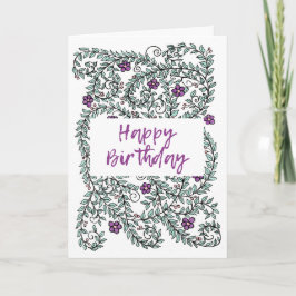 Grattis på födelsedagen Card Vine med blommor Kort