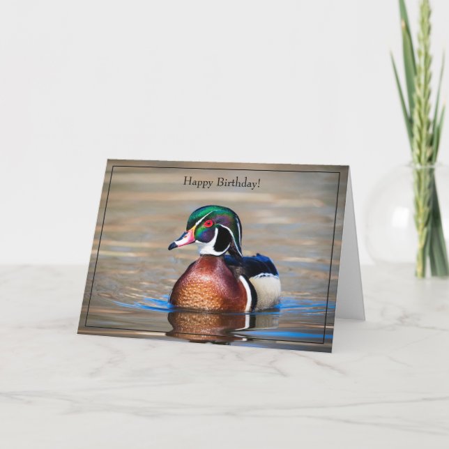 Grattis på födelsedagen Card Wood Anka Kort (Framsida)